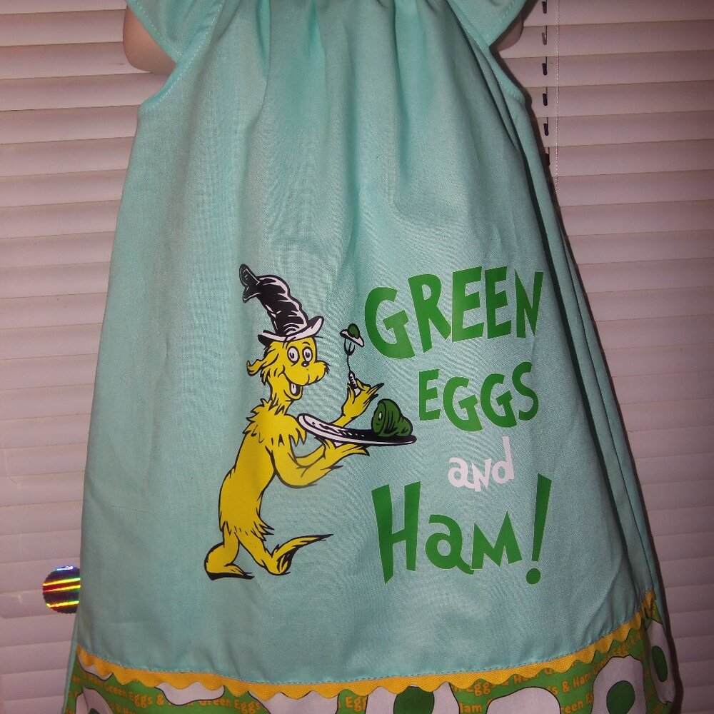 Green Eggs and Ham Dr Seuss Baby Toddler Dress NEW
